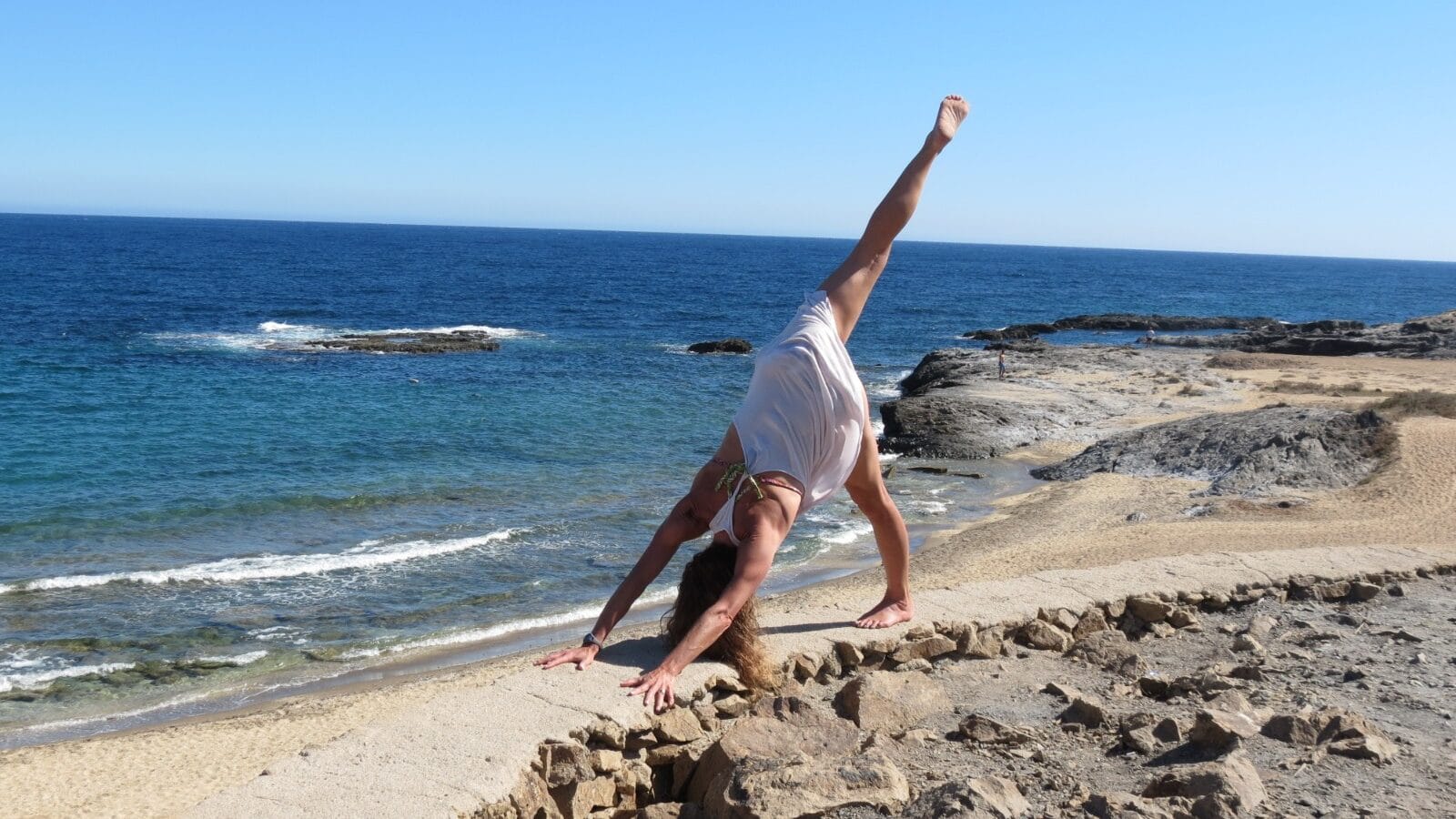 yoga-en-la-playa-perro-boca-abajo